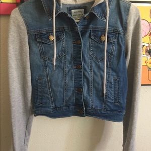 Denim hooded jacket